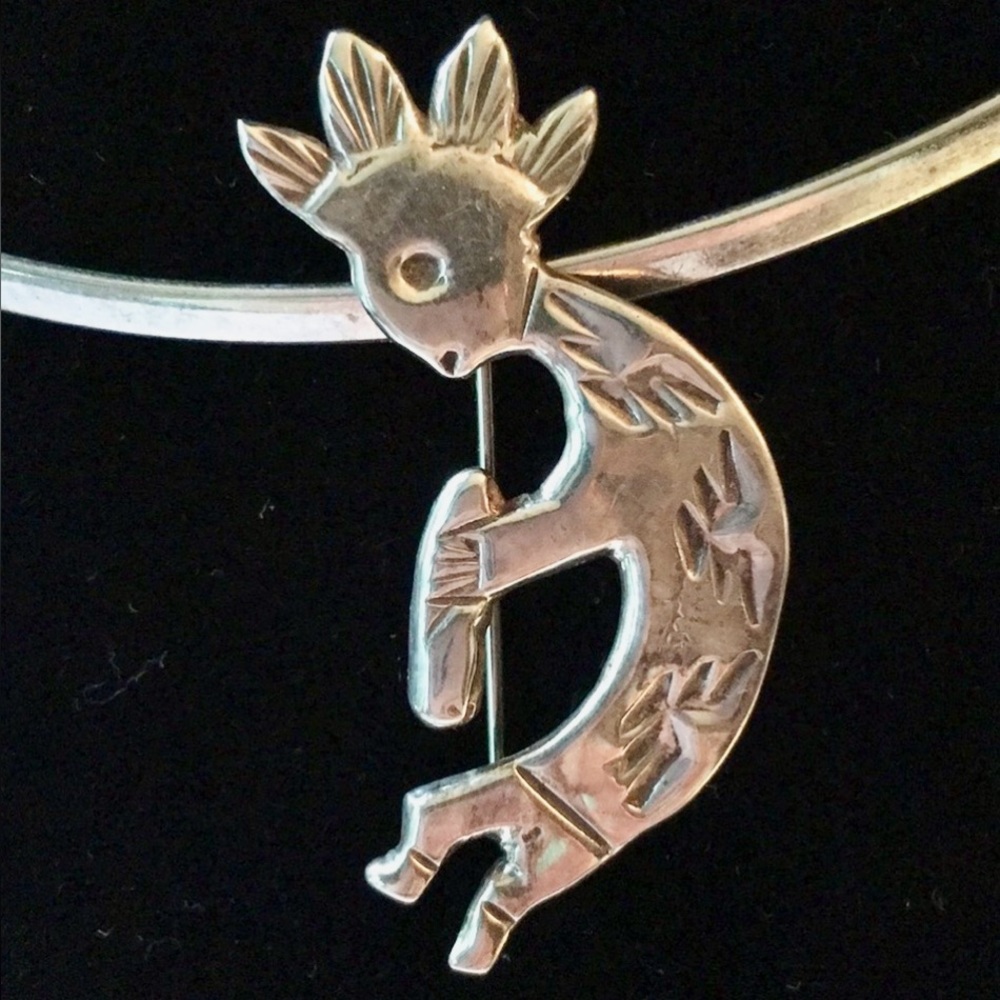 Vintage Native American Navajo Kokopelli Pin